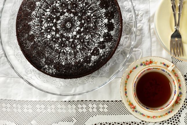 Chocolate War Cake, popularized in the U.S. during World War II, is made without eggs or milk, which were hard to source at the time. Here, canola oil and whole-grain pastry flour make it better for you.