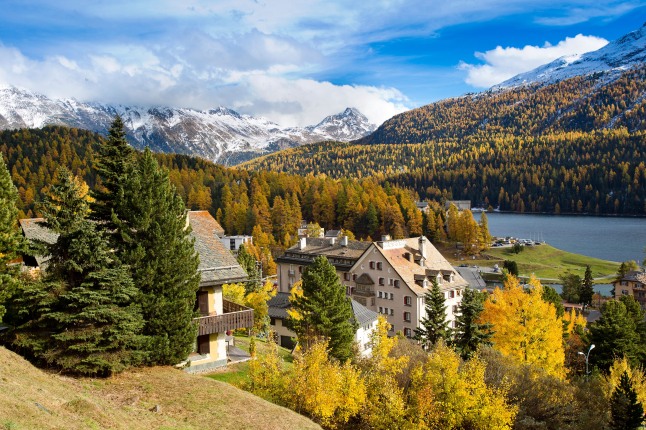 View of St. Moritz Lake in Switzerland.  (PRNewsFoto/Grace Hotels)