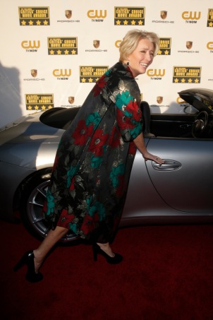 Emma Thompson arrives at the 19th annual Critics' Choice Movie Awards presented by Porsche at The Barker Hangar in Santa Monica on Thursday, Jan. 16, 2014. (Photo by Todd Williamson/Invision for Porsche/AP Images)