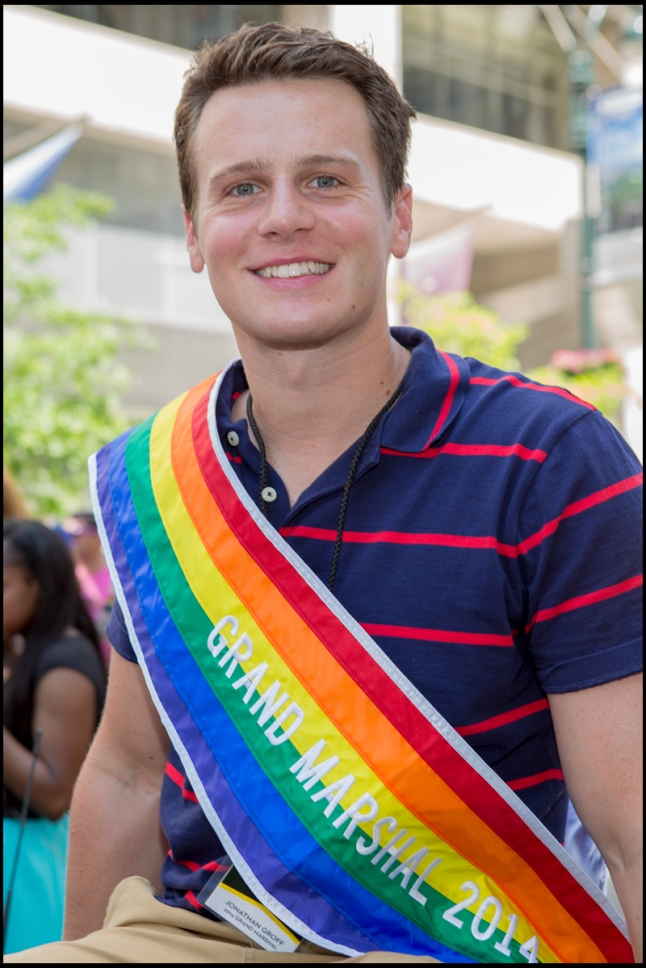 2014 Grand Marshal  Broadway, film, and television actor Jonathan Groff