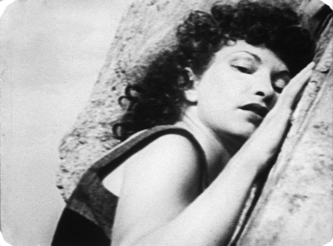 Maya Deren (1917-1961), still from At Land, 1944. 16mm film, black-and-white, silent, 15 min. Whitney Museum of American Art, New York; purchase, with funds from the Film, Video, and New Media Committee  2015.45 © Estate of Maya Deren; image courtesy Anthology Film Archives