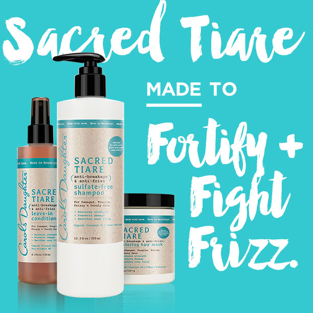 The Carol’s Daughter Sacred Tiare Collection is proven to instantly stop shedding and frizz.