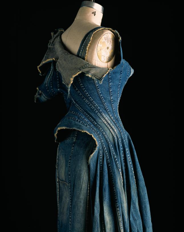 Comme des Garçons (Junya Watanabe), dress, repurposed denim, spring 2002, Japan, museum purchase. Photograph by William Palmer.