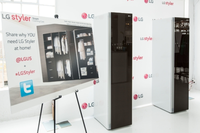 LG Styler displayed at the Nextpert styleXtech VIP lounge. (PRNewsFoto/LG Electronics USA)