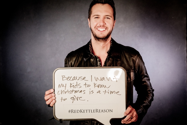 Luke Bryan shares his #RedKettleReason, “Because I want my kids to know Christmas is a time to give"