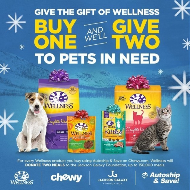 Wellness Natural Pet Food and the Jackson Galaxy FoundationGive the Gift of Wellness to Shelter Pets (PRNewsFoto/Wellness Natural Pet Food)
