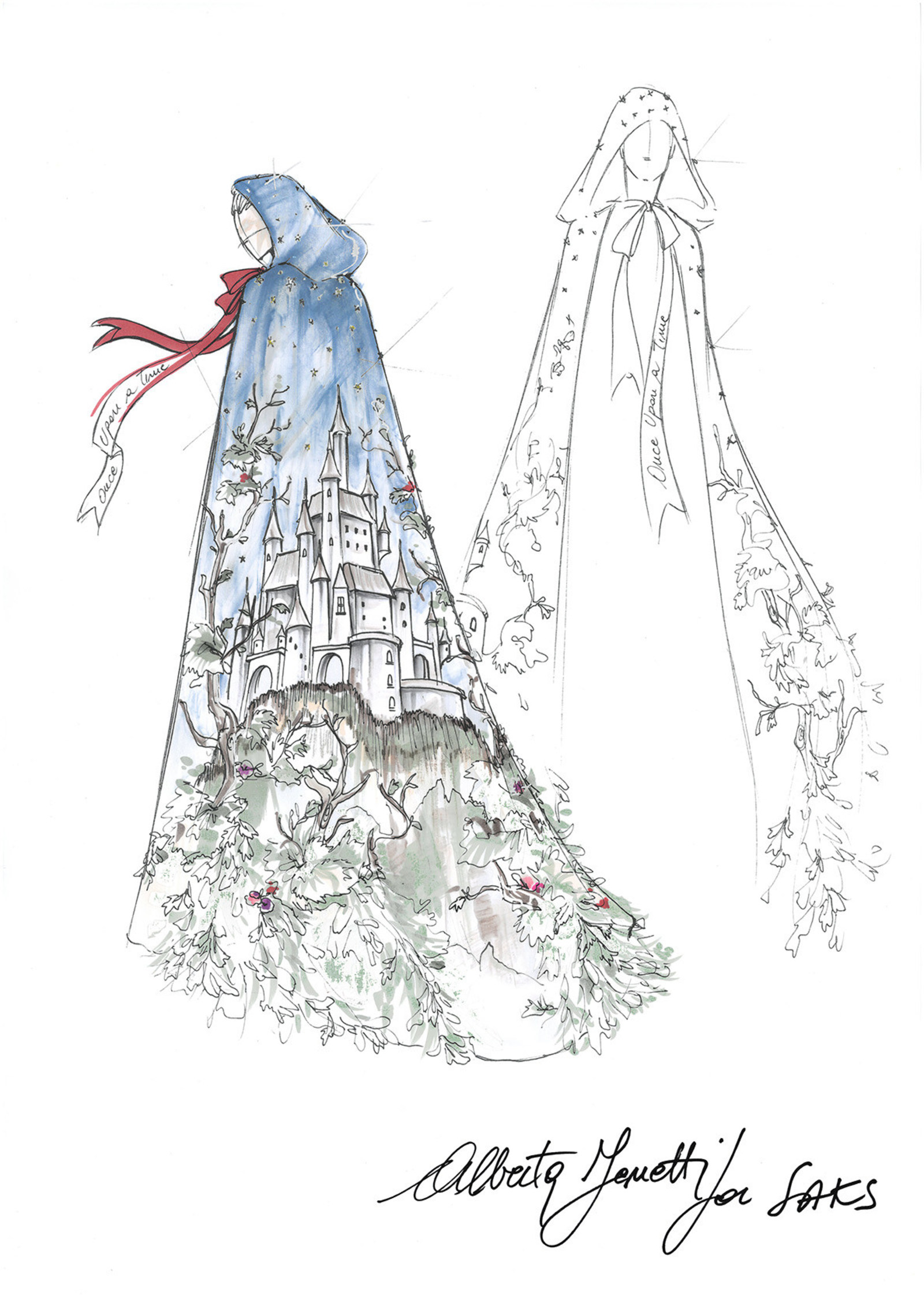 Saks Fifth Avenue Alberta-Ferretti Snow White Sketch