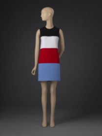 Ellsworth Kelly Reinterpretation of a Woman's Dress designed in 1952; 2013. Black, white, red and French blue cotton/nylon/spandex double weave. Center Front Length: 32 1/2 inches (82.6 cm) Center Back Length: 35 inches (88.9 cm) Size: 4. Gift of the artist, 2015. 2015-5-1. Object Rights Type: Licensed with Restrictions. Copyright: © Ellsworth Kelly, courtesy Matthew Marks Gallery