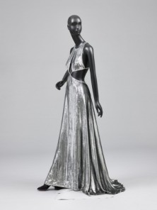 Woman's "Mercury" Evening Dress “Mercury” Evening Dress Designed by Geoffrey Beene. Lamé velvet of metallic pile and acrylic twill ground. Gift of Geoffrey Beene, 1997